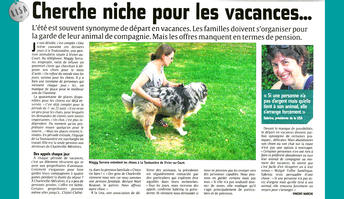 Cherche niche pour les vacances - Association LISA