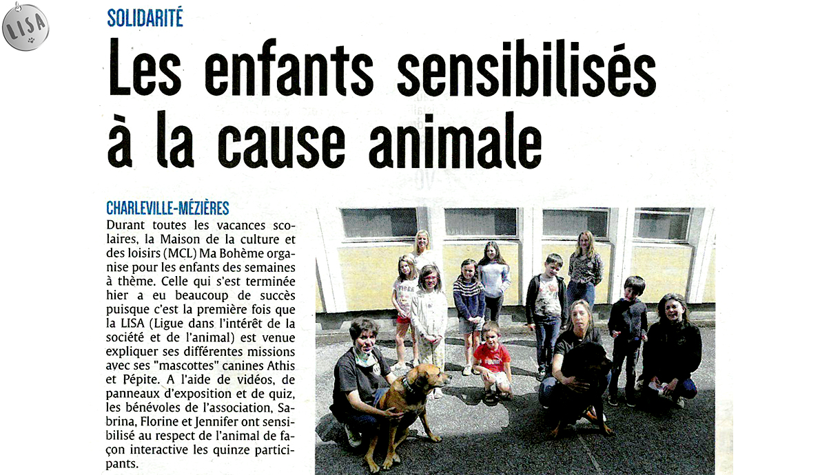 Les enfants sensibilisés à la cause animale - Association_LISA